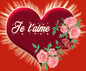 Gif animé je t'aime coeur brillant